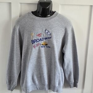 Vintage Broadway New York Gray Sweater Size L